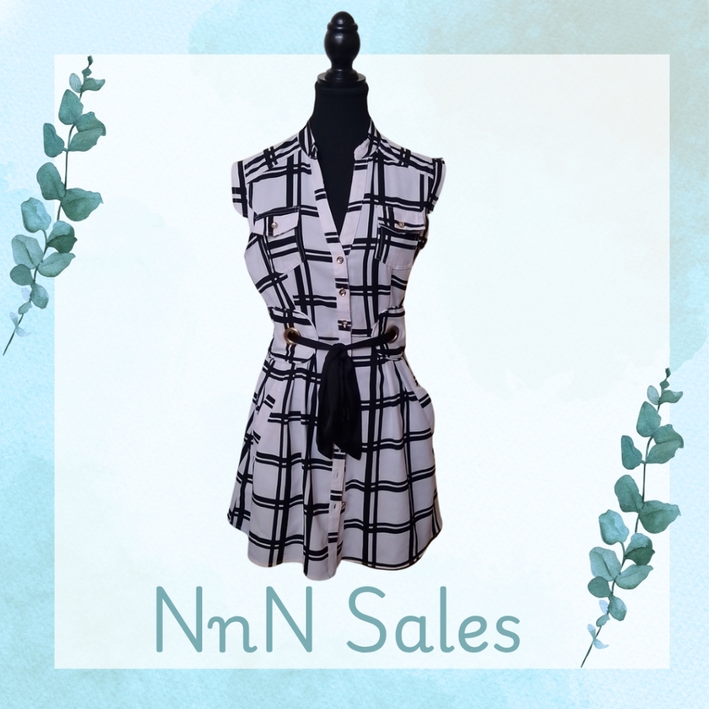 Stylish Black and White Plaid Dress